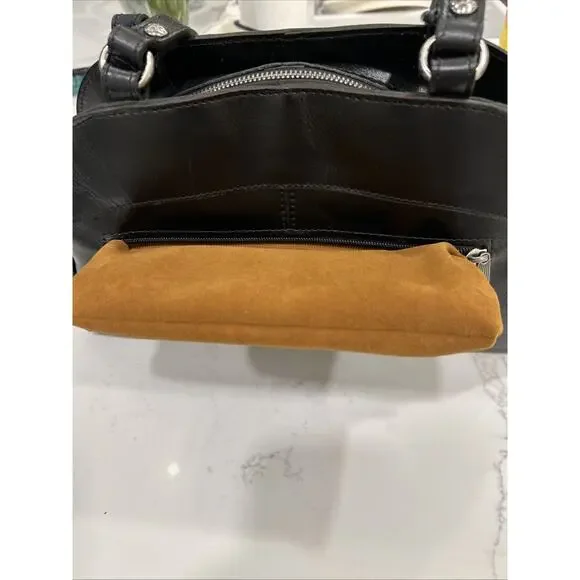 Patricia‎ Nash Macellara Oval Satchel Heritage black Leather Shoulder bag Purse - Picture 11 of 16